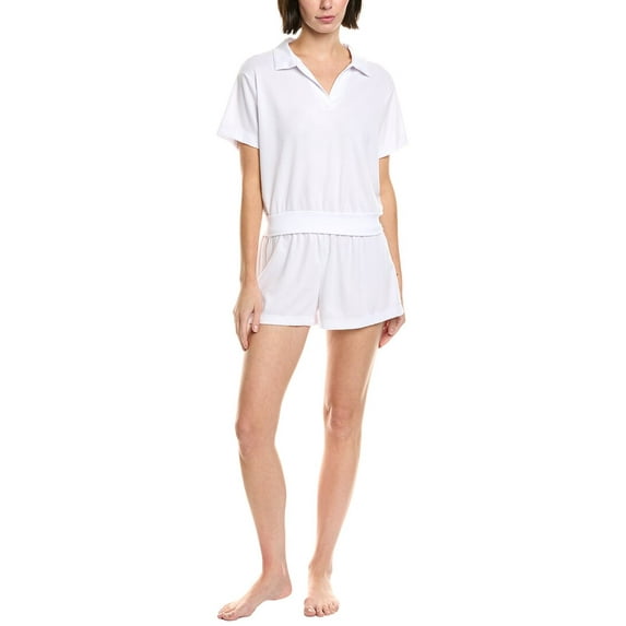 Honeydew womens 2pc Coffee Club Shortie Set, l, White