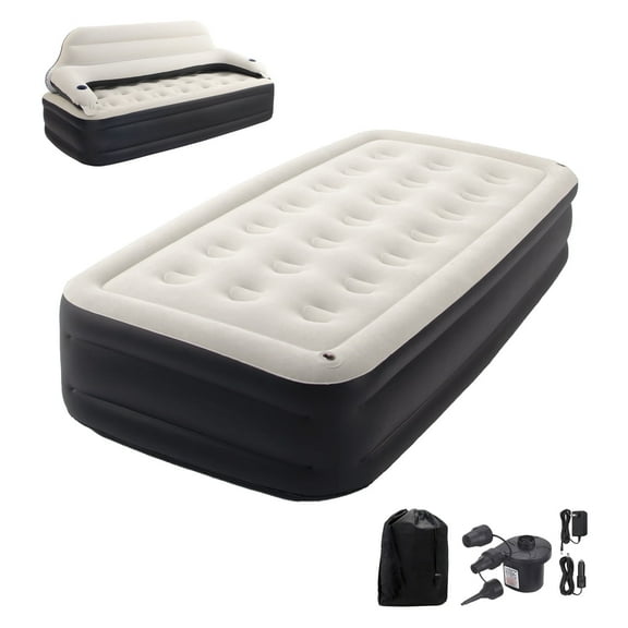 Honeydrill 15" Twin Size Air Mattress with Headboard, Airbed Inflatable Couch with Pump