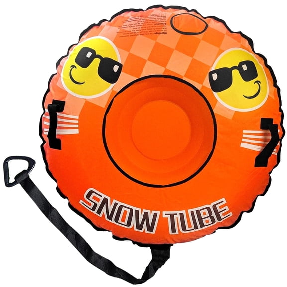 Honeydrill 47" Winter Snow Tube Heavy Duty Inflatable Snow Sled with Canvas Cover and 2 Handles