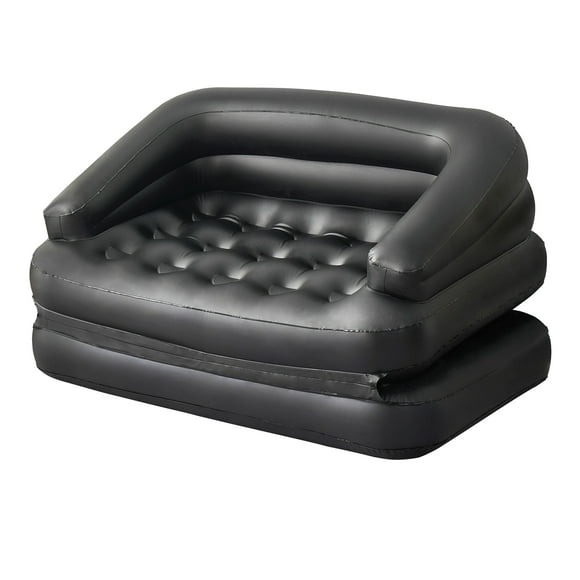 Honeydrill 78" x 54" x 24" Inflatable Sofa, 5-in-1 Air Couch, Black