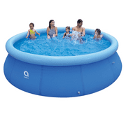 Honeydrill Above Ground Swimming Pools, Inflatable Top Ring Easy-Set Round Pool, Blue (12 ft x 36 in)