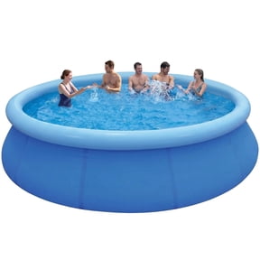 Honeydrill 15 ft x 36 in Above Ground Pools, Inflatable Top Ring Easy-Set Round Pool, Blue
