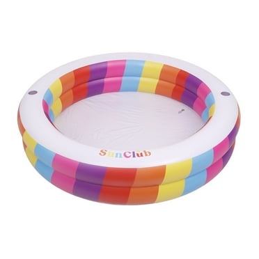 Honeydrill 73.5" x 16.5" Inflatable Above Ground Round Pool Rainbow Swimming Pool