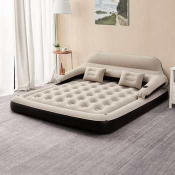 Honeydrill King Size 9" Air Mattress with Headboard, Air Couch Sofa Bed