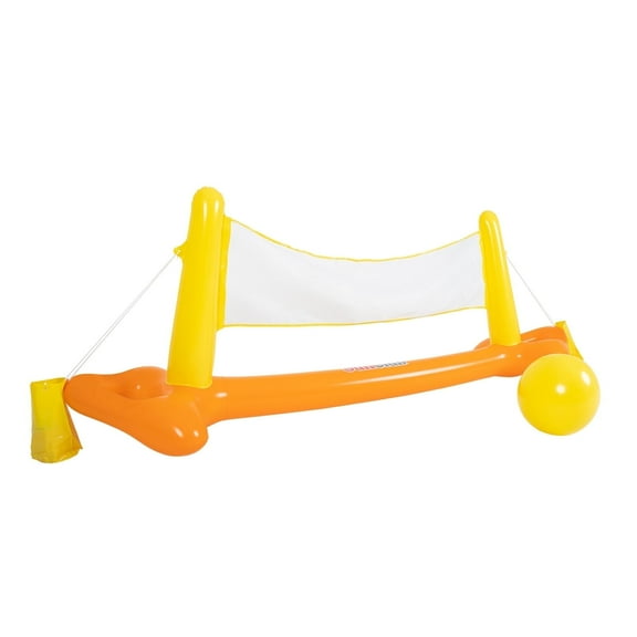 Honeydrill Inflatable Pool Float Toys Pool Volleyball Set for Adults, Orange&Yellow