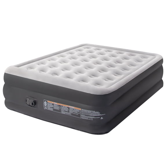 Honeydrill Queen Size Air Mattress 18.5" Airbed Inflatable with Built-in Pump, Gray
