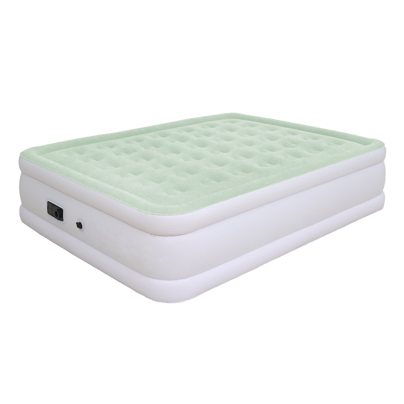 Honeydrill Queen Size Air Mattress 18" Airbed Inflatable with Built-in Pump, Light Green