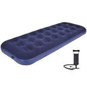 Honeydrill Single Size Inflatable Camping Mattress Flocking Air Bed with Pump