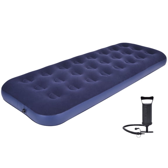 Honeydrill Single Size Inflatable Camping Mattress Flocking Air Bed with Pump