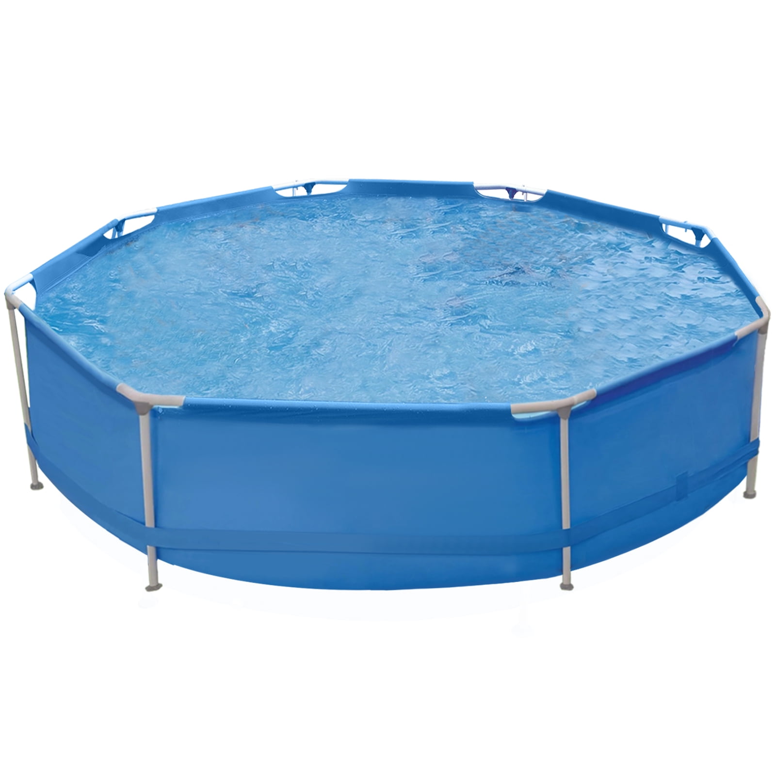 Honeydrill 10ft x 30in Metal Frame Above Ground Swimming Pool, Round