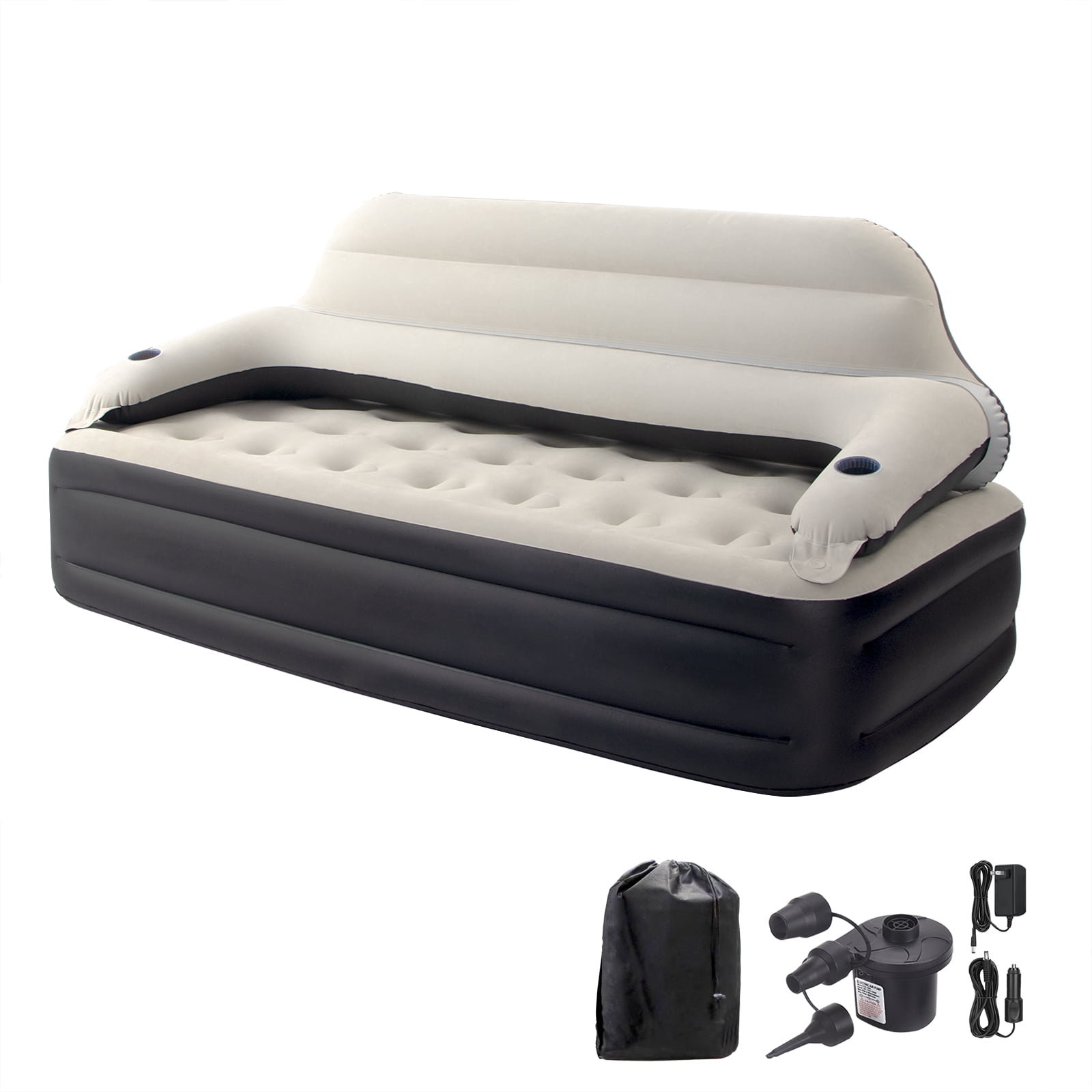 Honeydrill Twin Size Air Mattress with Headboard, Air Sofa Bed Portable Inflatable Couch