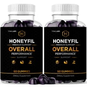 Honeyfil Overall Performance Support ACV Gummies Advanced Formula Vitamin Supplement Honey Fil Gummies - 2 Bottles 120 of Count Total