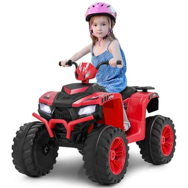 Toddler Electric ATV HONEY JOY Kids 6V ATV - Pink Battery Powered 4 Wheeler With LED Lights, Music & Storage Basket 6V Ride On Toy
