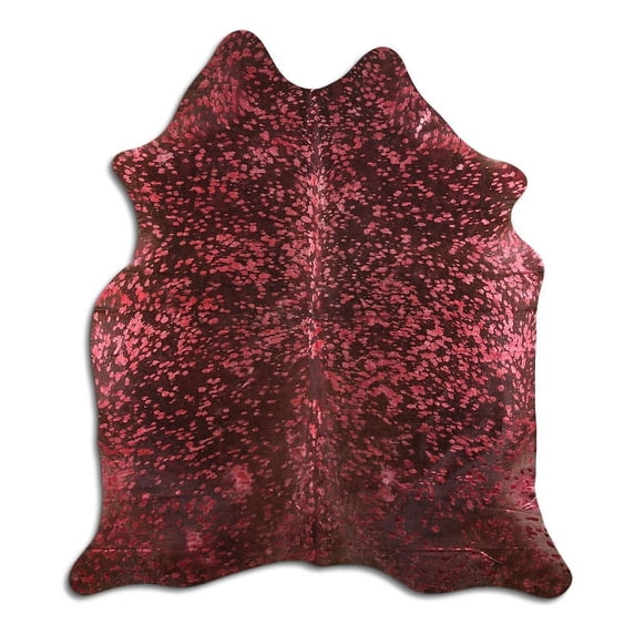 Honeylike cowhide rugs for sale BURGUNDY METALLIC ON BLACK rug