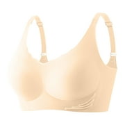 Honeylove Bra Women Sexy Back Button Shaping Cup Adjustable Shoulder Strap Large Size Underwire Bra Seamless Bras for Women(Color:Beige,Size:L)