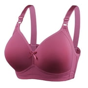 Honeylove Bra Women's New Comfortable Large Bra D Cup Thin Style No Steel Ring Smooth Gathering Sexy Bra Seamless Bras for Women(Color:Purple,Size:42)