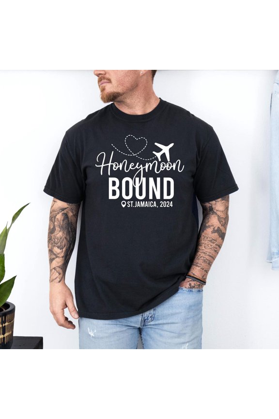 Honeymoon Bound T-Shirt Set: Bride And Groom Vacation Travel Tee All Size S-5XL