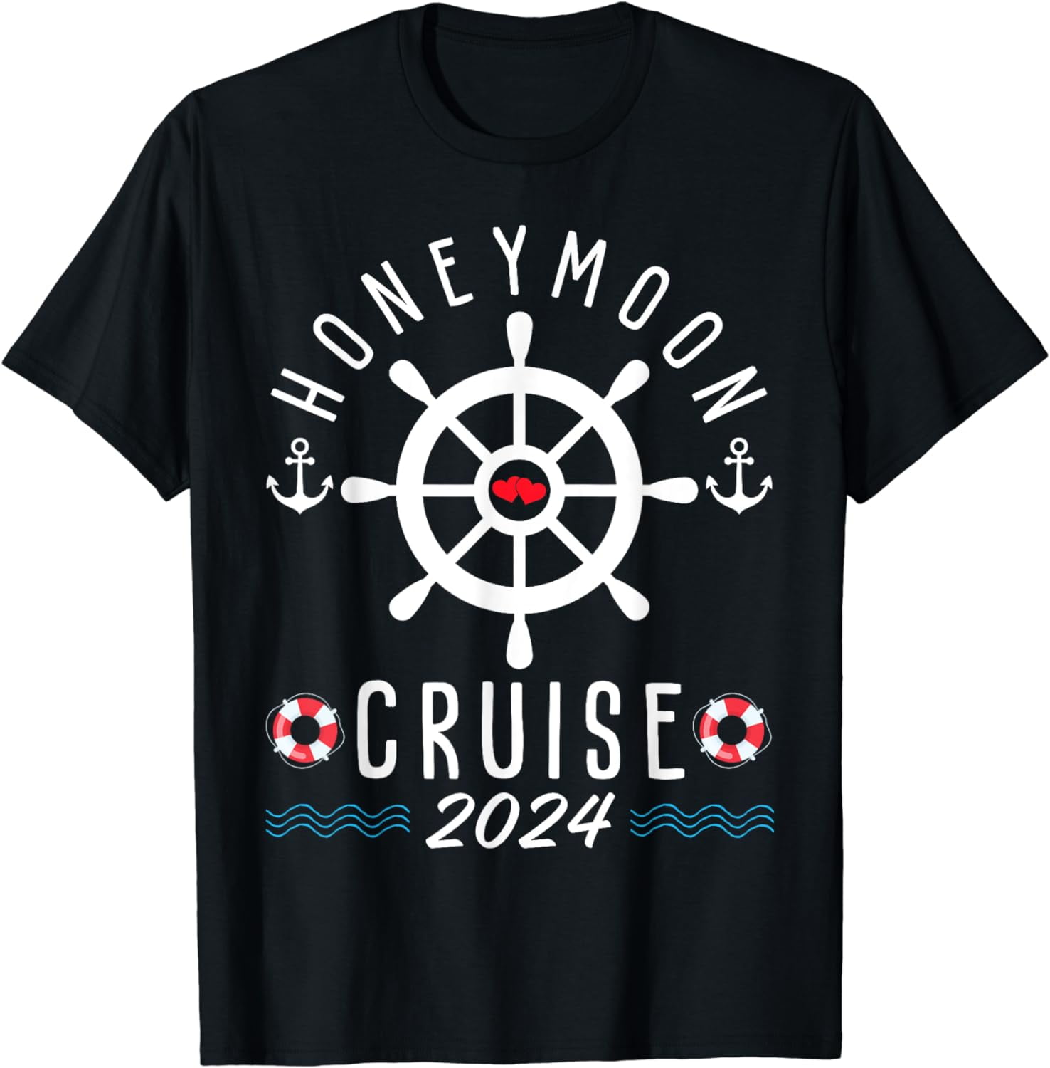 Honeymoon Cruise 2024 Anniversary Couples Husband Wife Ship TShirt