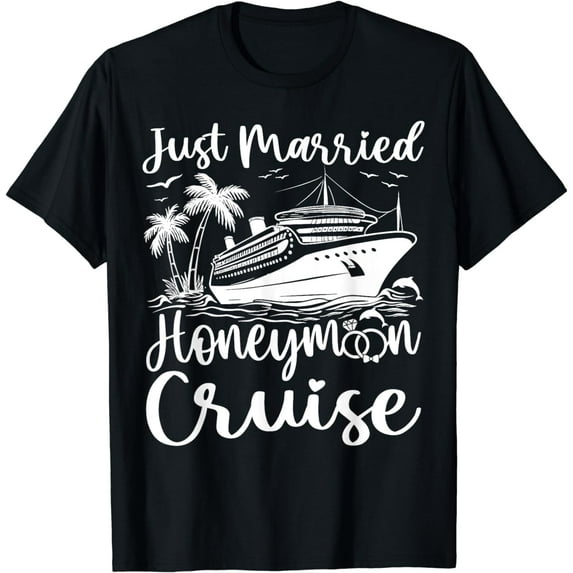 Honeymoon Cruise for Matching Couples 2024 Just Married T-Shirt