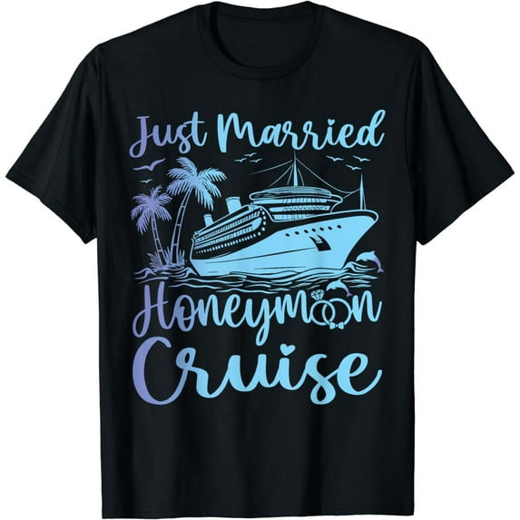 Honeymoon Cruise for Matching Couples 2024 Just Married T-Shirt