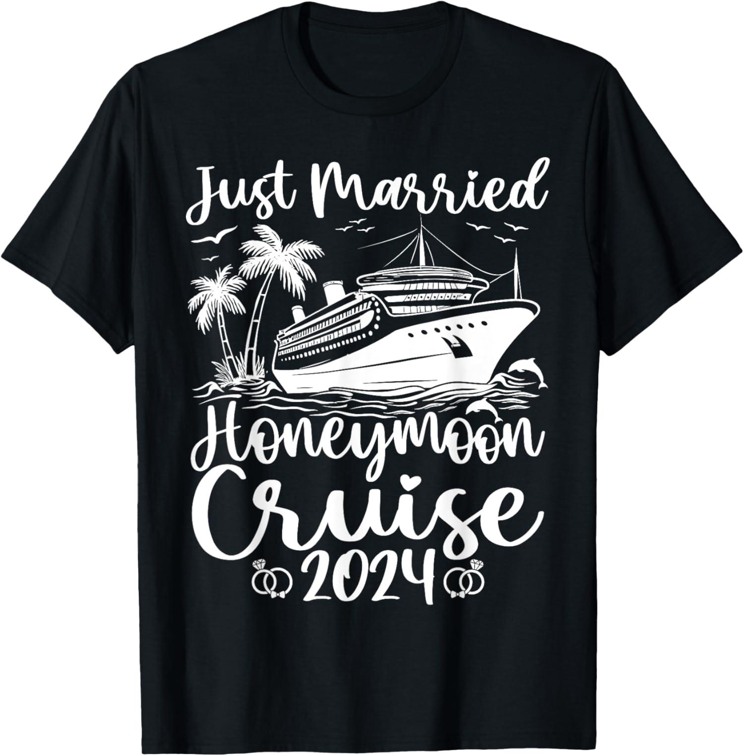 Honeymoon Cruise for Matching Couples 2024 Just Married TShirt