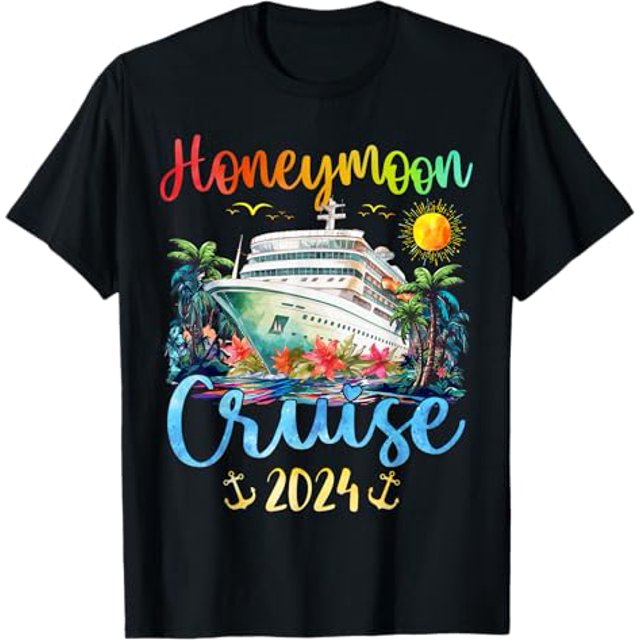 Honeymoon Cruise for Matching Couples 2024 Just Married TShirt