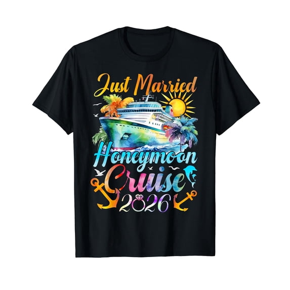 Honeymoon Cruise for Matching Couples 2026 Just Married T-Shirt