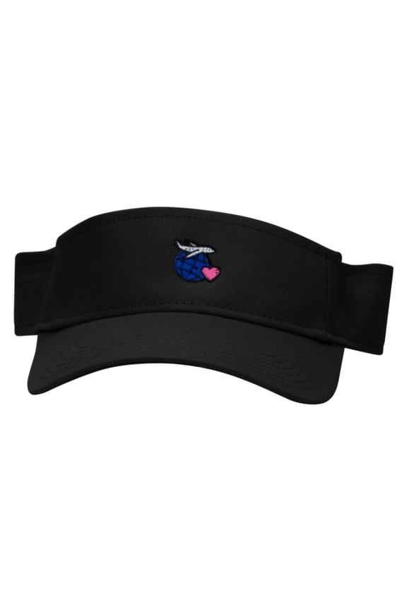 Honeymoon Embroidered Cotton Twill Sun Visor - Black OSFM