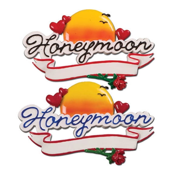Honeymoon Wedding Vacation Personalized Christmas Ornament DO-IT-YOURSELF