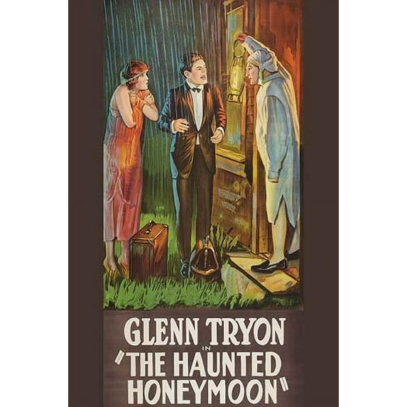 Honeymoon couple arrives at an inn where the innkeeper holds up a lantern Poster Print by Unknown (24 x 36)
