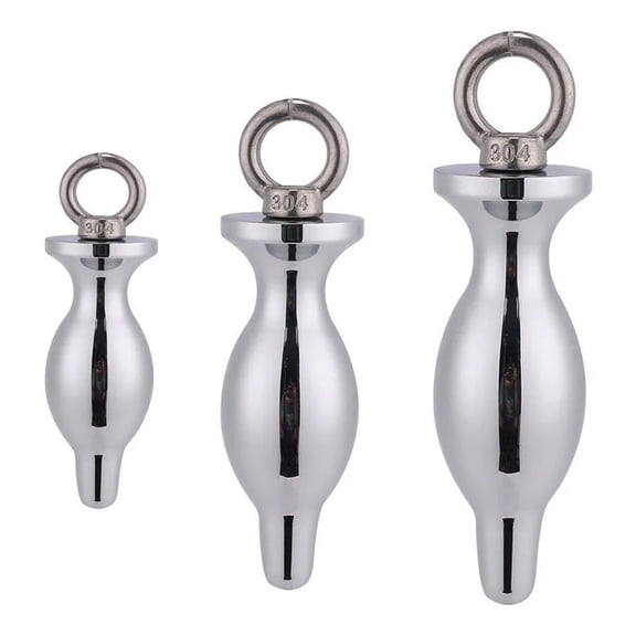 Honeypleasures Weighted Butt Plug with Removable Pull Ring, Set of 3