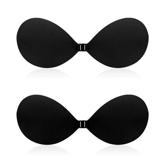 Honeysea 2 Pairs Adhesive Bra for Women, Strapless Sticky Invisible Push up Silicone Bra for Backless Dress with Nipple Covers