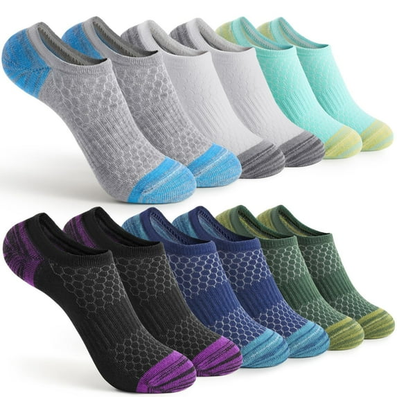 Honeysea 6 Pairs Ankle Socks for Women, Athletic Cushioned Running Socks Crew Socks for Women Men