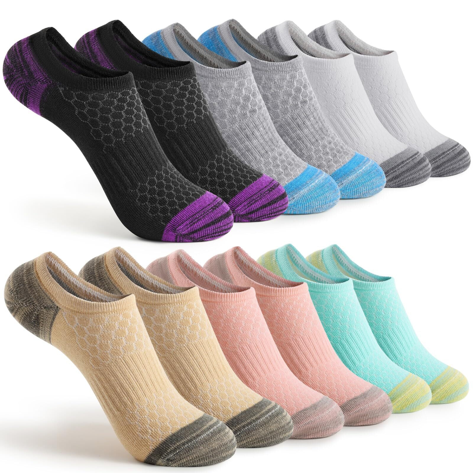 Ankle Socks Womens 6-8 - 6 Pairs Low Cut Cushioned Anti-Blister Sports Socks For Men & Women Athletic Running Ankle Socks