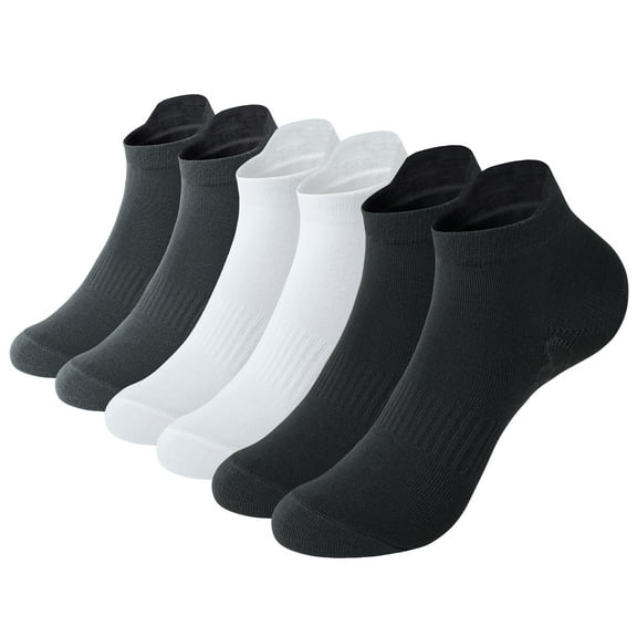 Honeysea 6 Pairs Ankle Socks for Women Men Heel Tab Athletic Running Socks