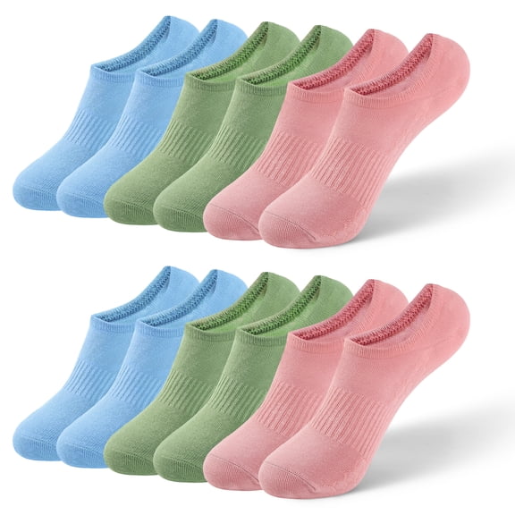 Honeysea 6 Pairs No Show Socks for Women Men, Low Cut Non Slip Socks for Flats Invisible Liner Socks