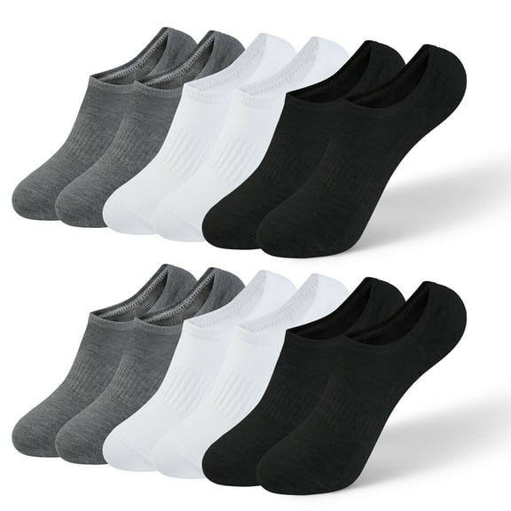 Honeysea 6 Pairs No Show Socks for Women Men, Low Cut Non Slip Socks for Flats Invisible Liner Socks