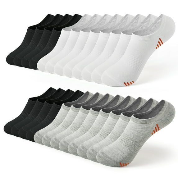 Honeysea 7-12 Pairs No Show Socks Women Men - Low Cut Casual Ankle Socks Athletic Non Slip Socks with Multi Color