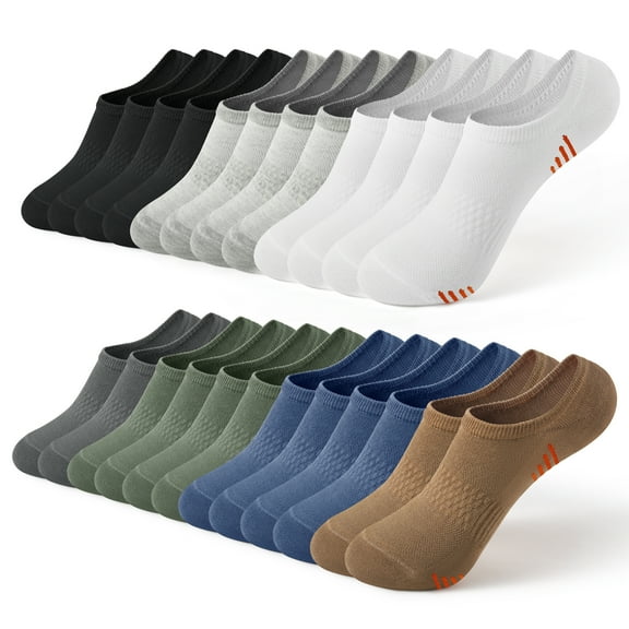 Honeysea 7-12 Pairs No Show Socks Women Men - Low Cut Casual Ankle Socks Athletic Non Slip Socks with Multi Color