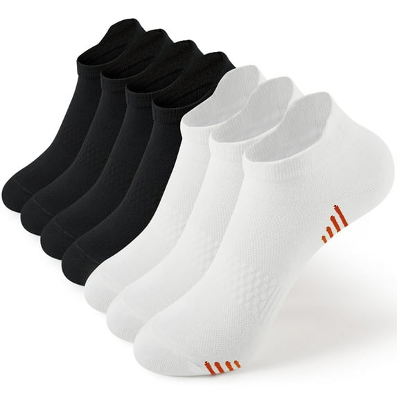 Honeysea 7 Pairs Women's Ankle Athletic Running Socks, Crew Socks Breathable Mesh with Heel Pull Tab