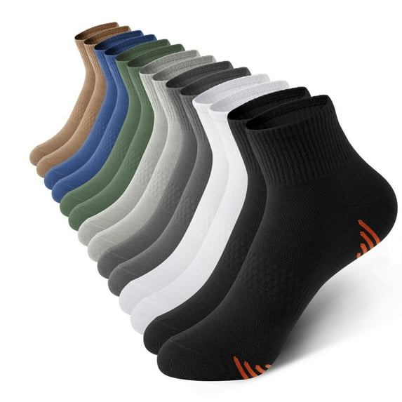 Honeysea Ankle Socks Women's Men Athletic Thick Cushioned Running Hiking Crew Low Cut 7-Pairs