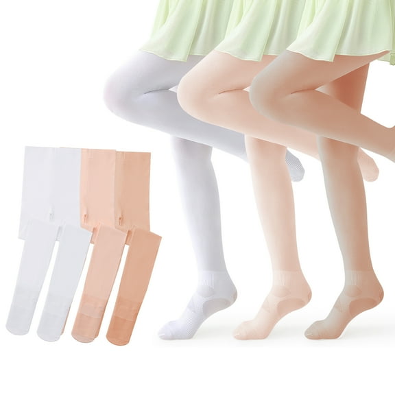 Honeysea Ballet Tights for Girls & Toddler - Ankle Support Girls Dance Tights Elastic Soft Girls Tights for Uniforms, Dresses