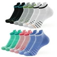 thumbnail image 1 of Honeysea Running Socks for Women & Men, 6 Pairs Performance Athletic Socks Anti Blister Cushioned Ankle Socks with Arch Support, 1 of 7