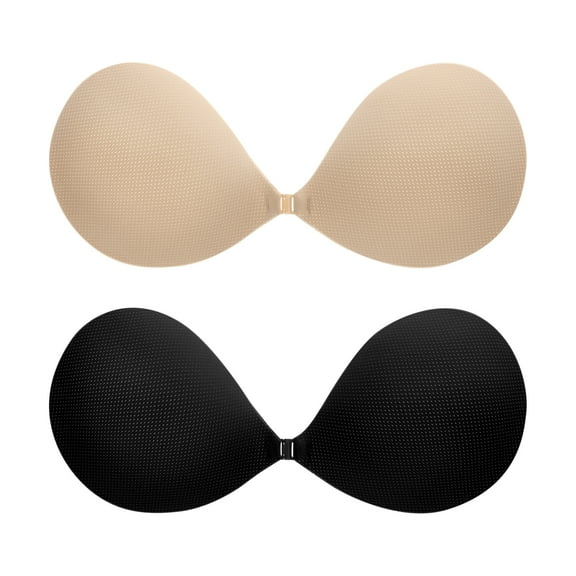 Honeysea Sticky Bra - 2 Pairs Strapless Bra Push Up, Self-Adhesive and Reusable, Suitable for Backless Dresses