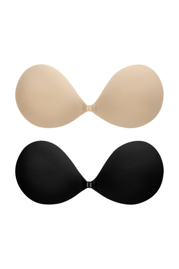 Sticky Bra - 2 Pairs Strapless Bra Push Up, Self-Adhesive and Reusable, Suitable for Backless Dresses
