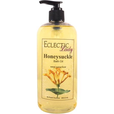 Honeysuckle Bath Oil - Scented Body Oil - Relaxing & Moisturizing Bathing Oil - Fragrance Body Oil For Dry & Rough Sensitive Skin - 16 oz