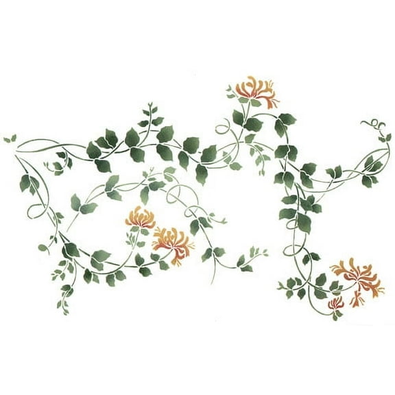 Honeysuckle Border Wall Stencil - DEE162 by DeeSigns