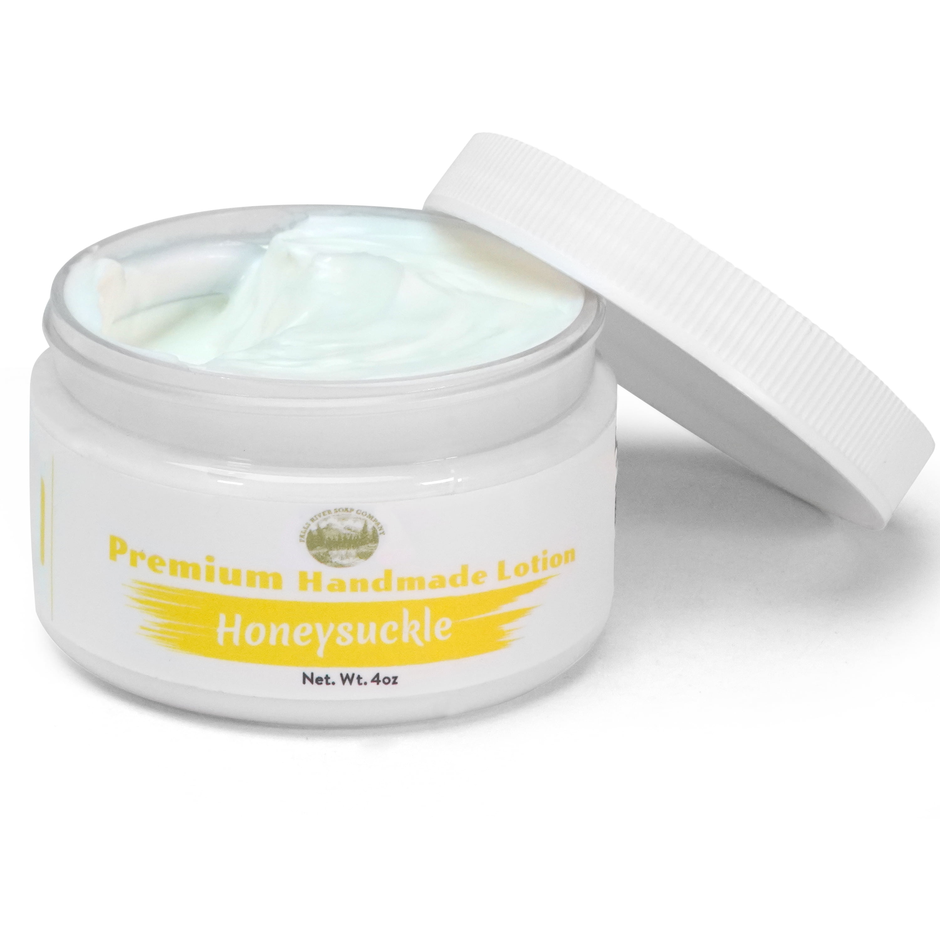 Honeysuckle Lotion in Jar - 4oz Premium Handmade Natural Moisturizing Skin Lotion, Moisturizer For Dry To Very Dry, Sensitive Skin, Deep Moisturizing Cream - Falls River Soap Company