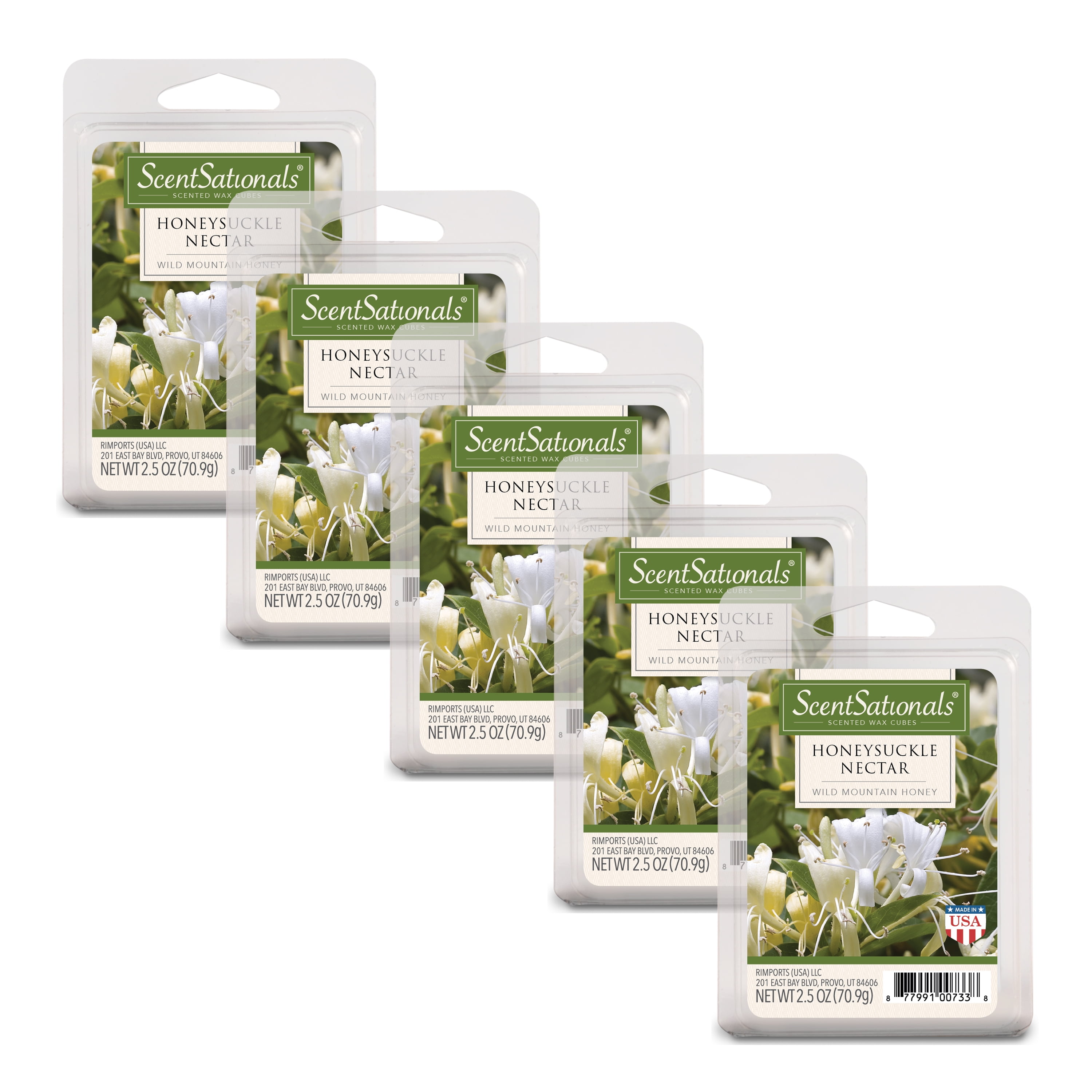 Honeysuckle Nectar Scented Wax Melts, Scentsationals, 2.5 oz (5Pack