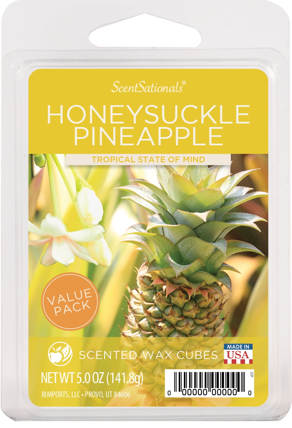 Honeysuckle Pineapple Scented Wax Melts, Scentsationals, 5 oz (Value Size)
